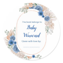 Boho Blue Pampas Grass Baby Dusche