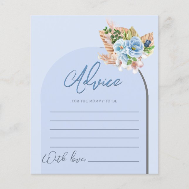 Boho Blue Pampass Grass Dessert Baby Showspiele (Vorderseite)