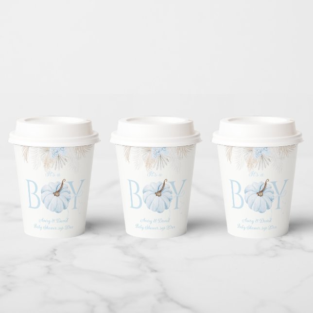 Boho Blue Pumpkin Es ist eine Baby-Dusche Pappbecher (Multi)