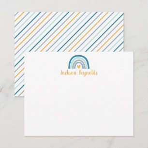 Boho Blue Rainbow Stationery Mitteilungskarte