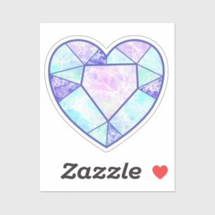 Boho Blue und Pink Heart Diamond Aufkleber