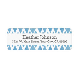 Boho Blue Wassercolor Geometric Pattern