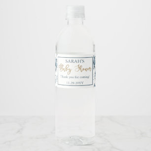 Boho Blue Watercolor Floral Baby Dusche Vielen Dan