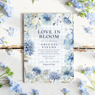 Boho Blue Wildblume Liebe in Bloom Brautparty Einladung