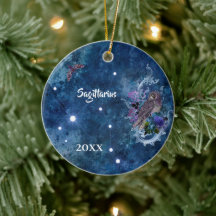 Boho Blue Zodiac Sagittarius Constellation