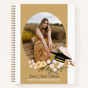 Boho Blume Abschluss Foto Guestbook Notizbuch