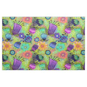 Boho Blume auf Peridot Green Stoff