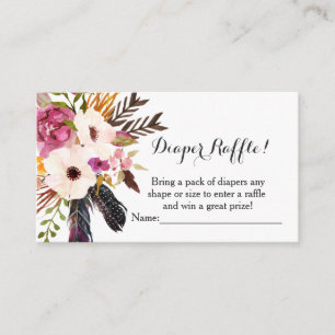 Boho Blume Babydusche Gewinnkarten Begleitkarte