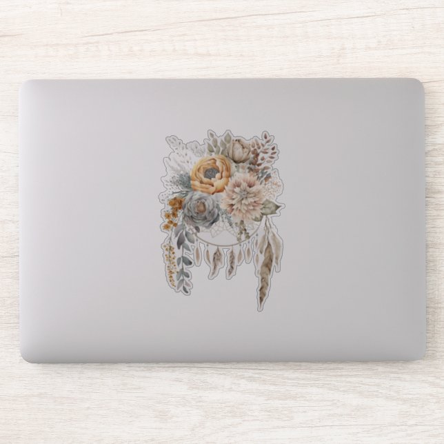 Boho Blume Bouquet und Dreamcatcher Aufkleber (Computer)