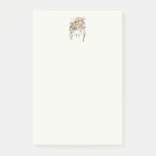 Boho Blume Bouquet und Dreamcatcher Post-it Klebezettel