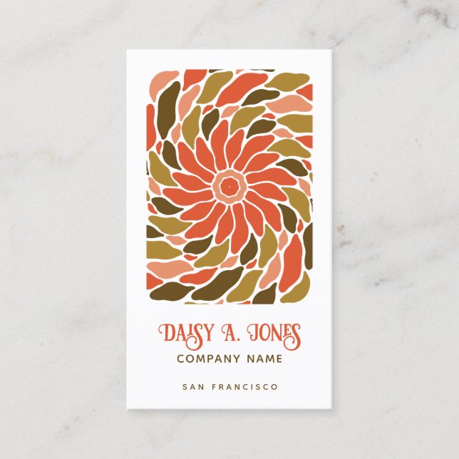 Boho Blume Business Card Visitenkarte (Vorderseite)