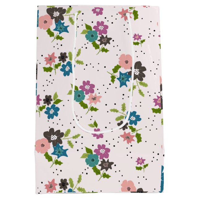 Boho Blume Clusters Mittlere Geschenktüte (Rückseite)