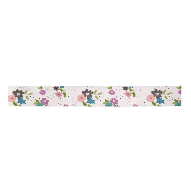 Boho Blume Clusters Satinband (Vorderseite)