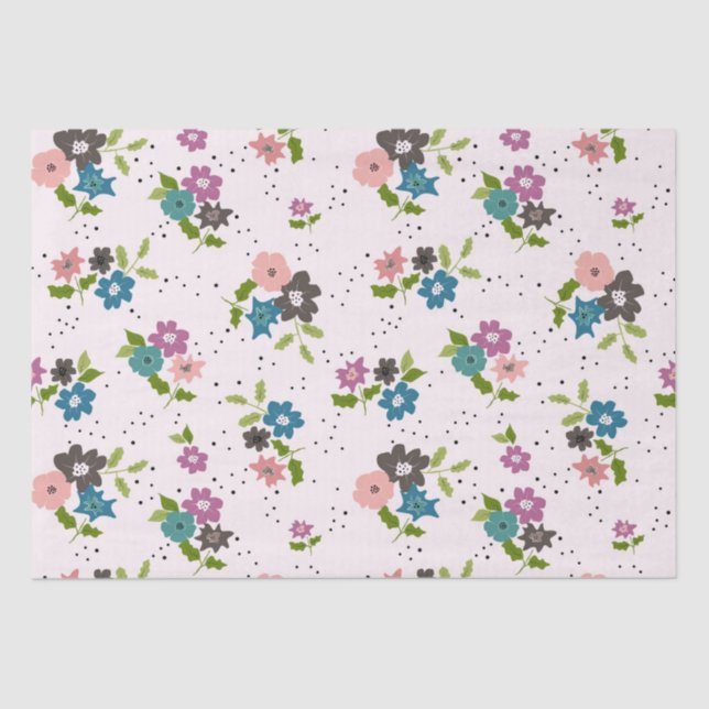 Boho Blume Clusters Seidenpapier (Vorderseite)