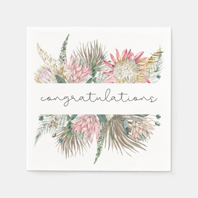 Boho Blume Cocktail Napkins Serviette (Vorderseite)