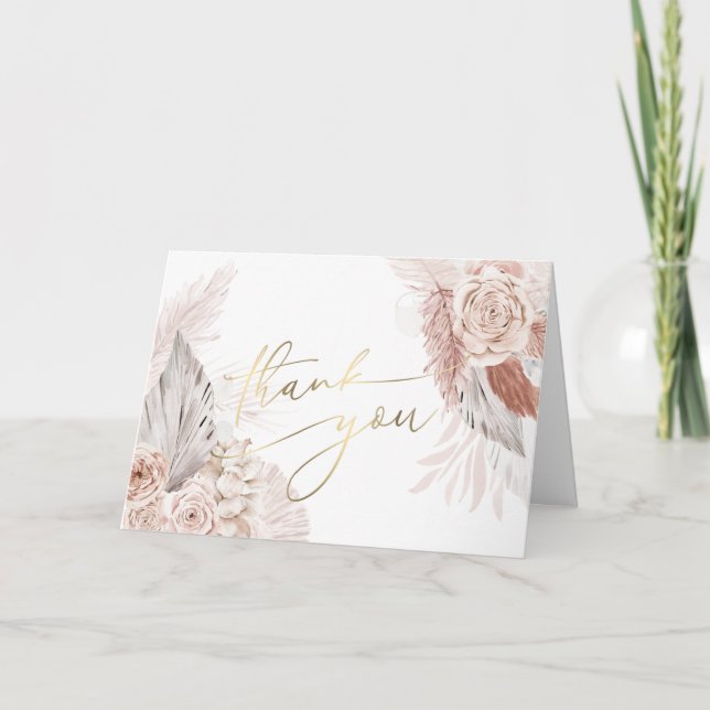 Boho Blume Danke, Card Karte (Vorderseite)