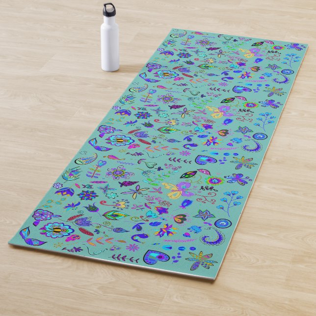 Boho Blume Doodles Reversible Yogamatte (Beispiel)