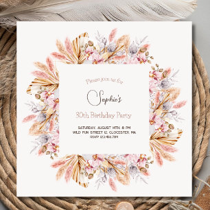 Boho Blume Erwachsene Einladung zum Geburtstag
