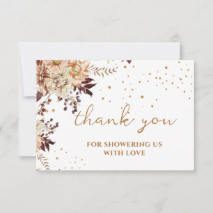 Boho Blume fallen Brautparty Dank Karte