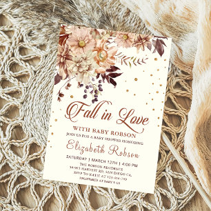 Boho Blume fallen in Liebe Babydusche Einladung