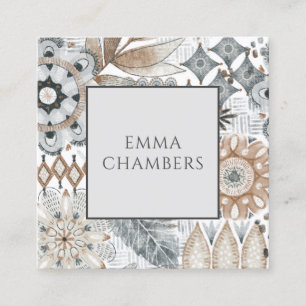 Boho Blume formt Doodles Calling Cards Telefonnummerkarte