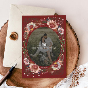 Boho Blume Foto Save the Date Karte
