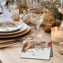 Boho Blume Herbstfarben, Herbsthochzeit Platzkarte