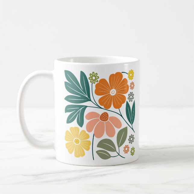 Boho Blume Kaffeetasse (Links)