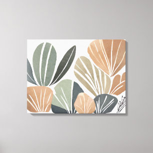 Boho Blume Leaf Botanischer Kunststil Einfache Mod Leinwanddruck