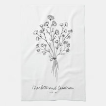 Boho Blume Line Art Zeichnend Personalisierte Hoch