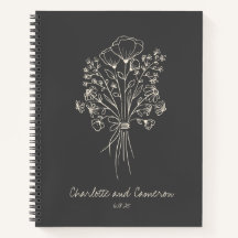 Boho Blume Line Art Zeichnend Personalisierte Hoch