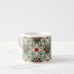 Boho Blume Magic - in den Farbtönen Grün und Rosa Espressotasse