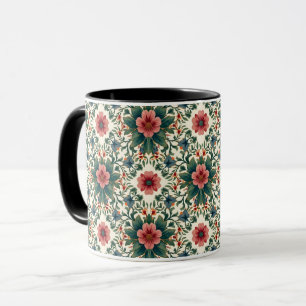 Boho Blume Magic - in den Farbtönen Grün und Rosa Tasse