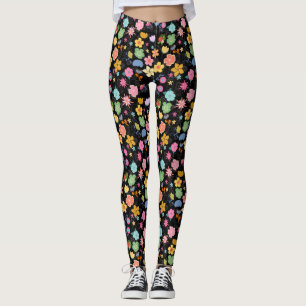 Boho Blume Muster B01.b Black BG Leggings