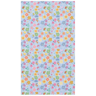 Boho Blume Muster B01.w Lblue BG Tischdecke