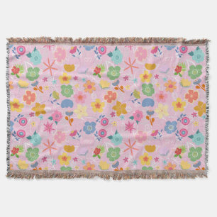 Boho Blume Muster B01.w LPink BG Decke