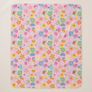 Boho Blume Muster B01.w LPink BG Sherpadecke