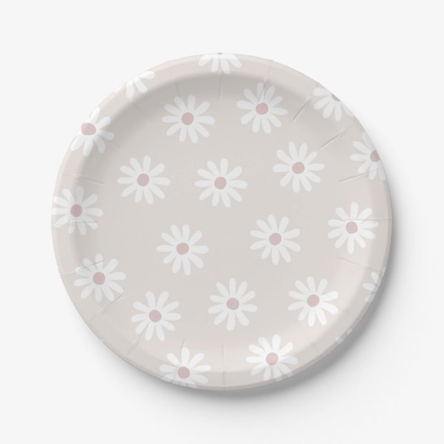 Boho Blume Party Plate Pappteller (Vorderseite)