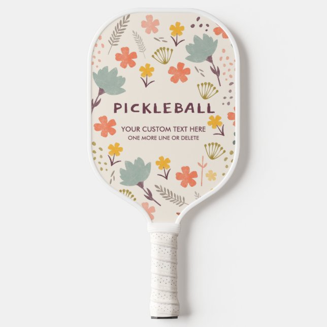 Boho Blume Pickleball Paddle | Personalisieren Sie (Vorderseite)