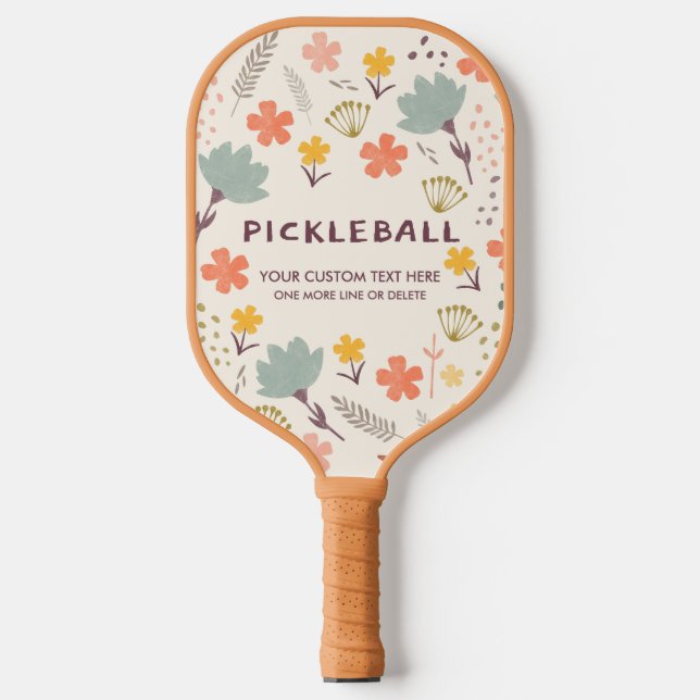 Boho Blume Pickleball Paddle | Personalisieren Sie (Vorderseite)