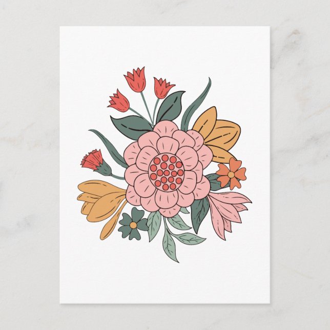 Boho Blume Postkarte (Vorderseite)