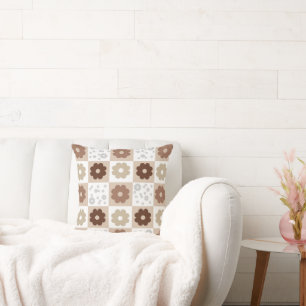 Boho Blume überprüft Kissen