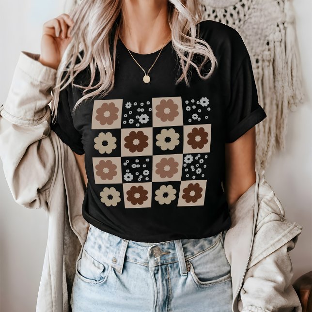 Boho Blume überprüft T-Shirt (Von Creator hochgeladen)