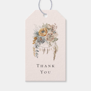 Boho Blume und Dreamcatcher - Vielen Dank Geschenkanhänger