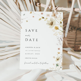 boho Blume und Gold minimalistisch Save the Date Einladung