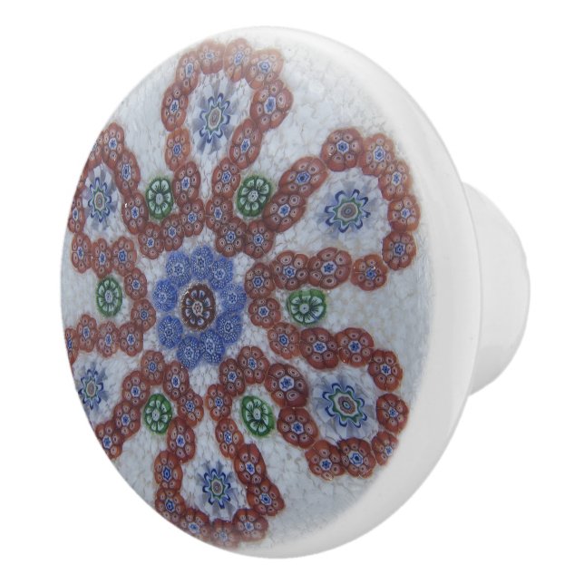 Boho Blume Viktorianisch Red Blue Keramikknauf (Rechts)