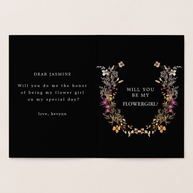 Boho Blume wird meine BlumenGirl-Karte sein Folienkarte (Innenseite)