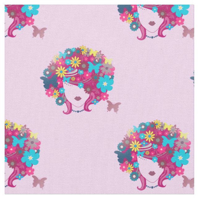 boho Blumen Afro Stoff (Nahaufnahme)