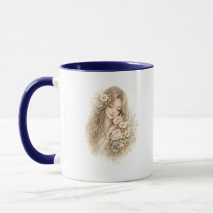 Boho-Blumen-Akzent-Tasse für Frauen Tasse