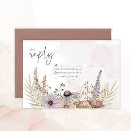 Boho-Blumen-Antwortkarte RSVP Karte